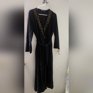 Vassarette Black Garment with Embroidered Accents